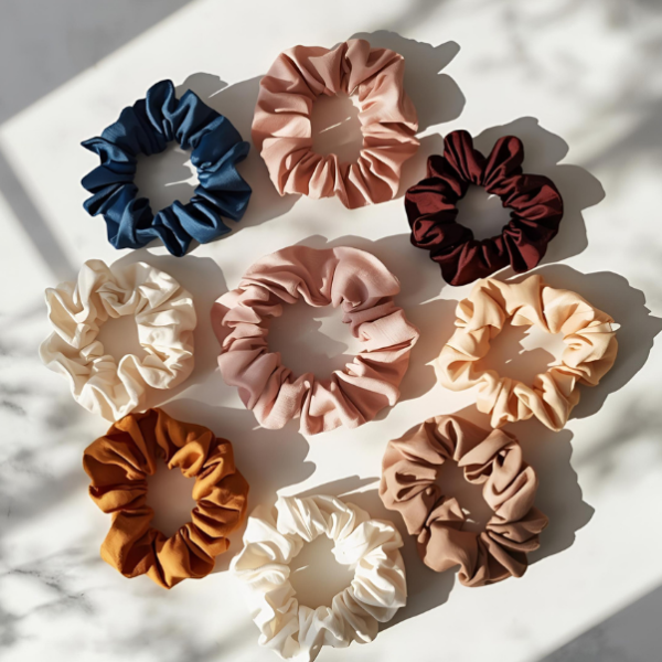 Z-Arts Everyday Satin Scrunchies – Multi Colour Set